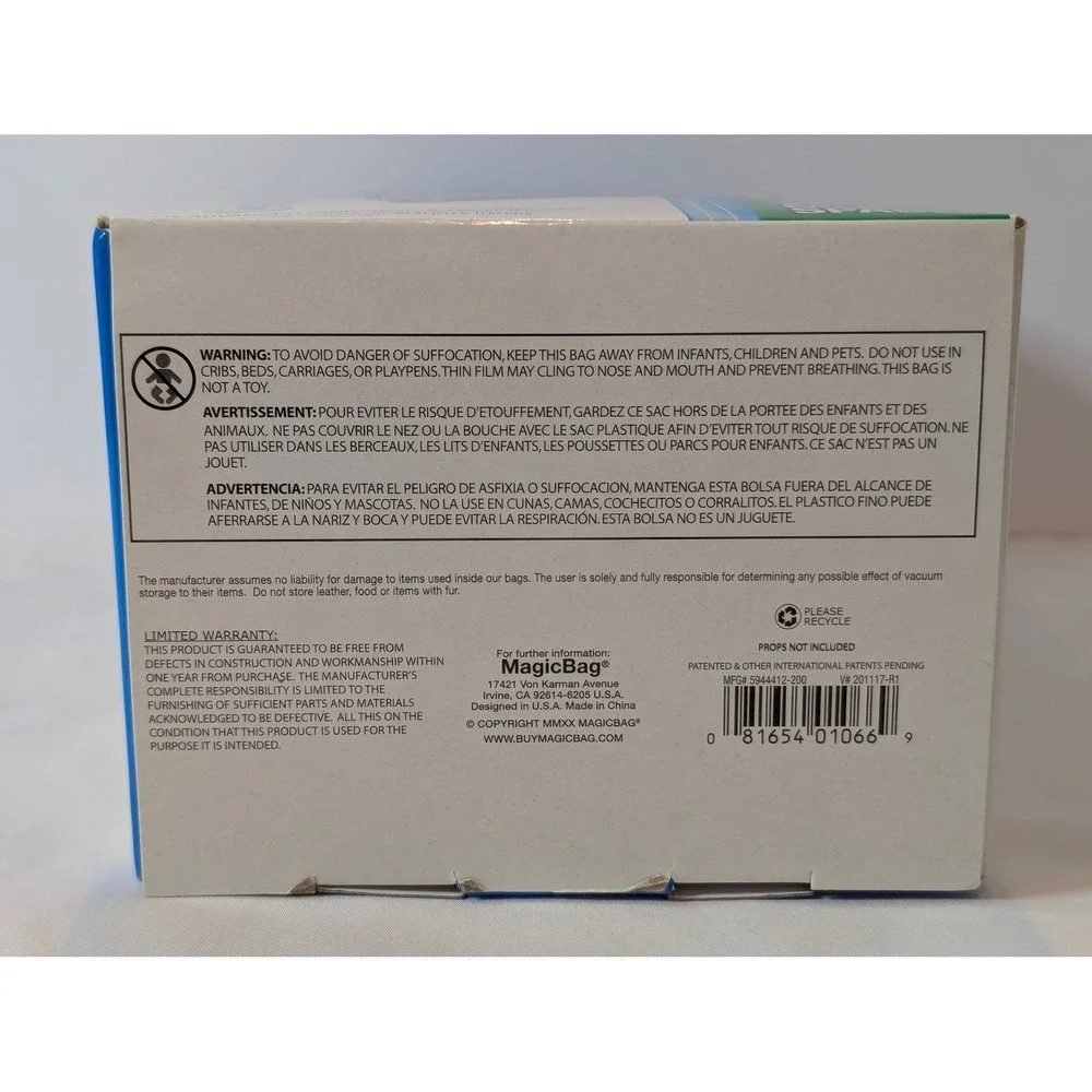 MagicBag Instant Space 8 Pack XL Flats Vacuum Storage Bags 3X More Space